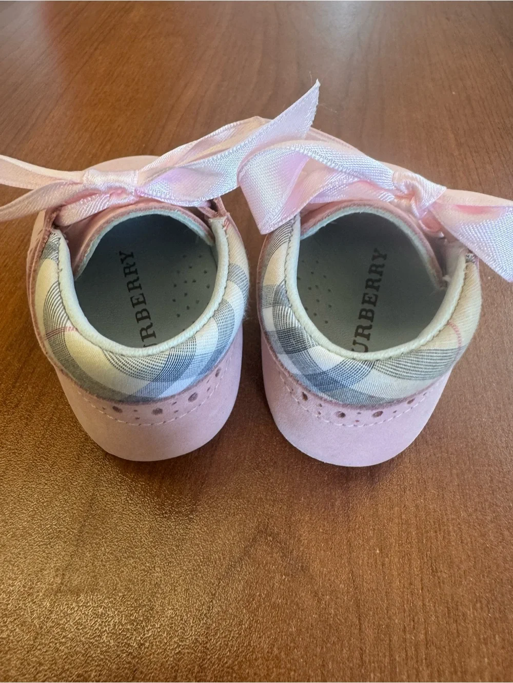 Burberry Baby Pink Lace-Up Brogue Walker Shoes